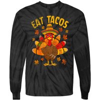 Turkey Eat Tacos Mexican Sombrero Thanksgiving Family Tie-Dye Long Sleeve Shirt