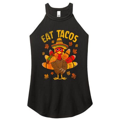 Turkey Eat Tacos Mexican Sombrero Thanksgiving Family Women's Perfect Tri Rocker Tank