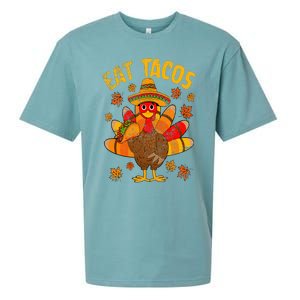 Turkey Eat Tacos Mexican Sombrero Thanksgiving Family Sueded Cloud Jersey T-Shirt