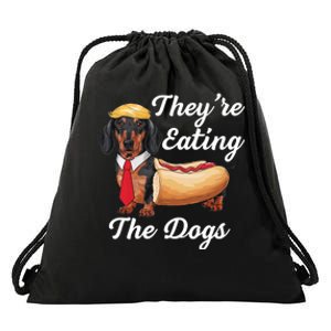 TheyRe Eating The Dogs Dachshund Hotdog Wiener Dog Drawstring Bag