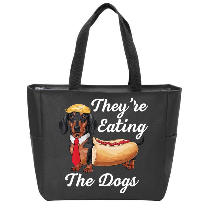 TheyRe Eating The Dogs Dachshund Hotdog Wiener Dog Zip Tote Bag