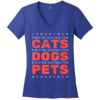 TheyRe Eating The Dogs Eating The Cats Women's V-Neck T-Shirt