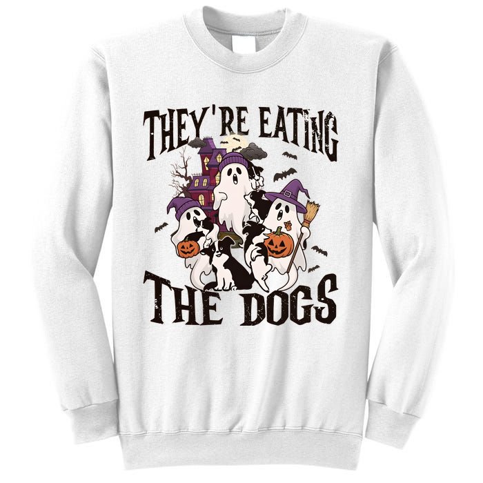 Theyre Eating The Dogs Halloween Cute Ghoul Ghost Sweatshirt