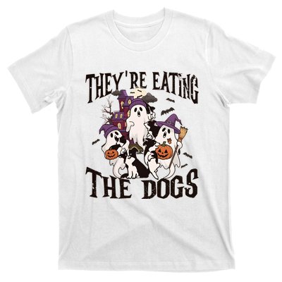 Theyre Eating The Dogs Halloween Cute Ghoul Ghost T-Shirt