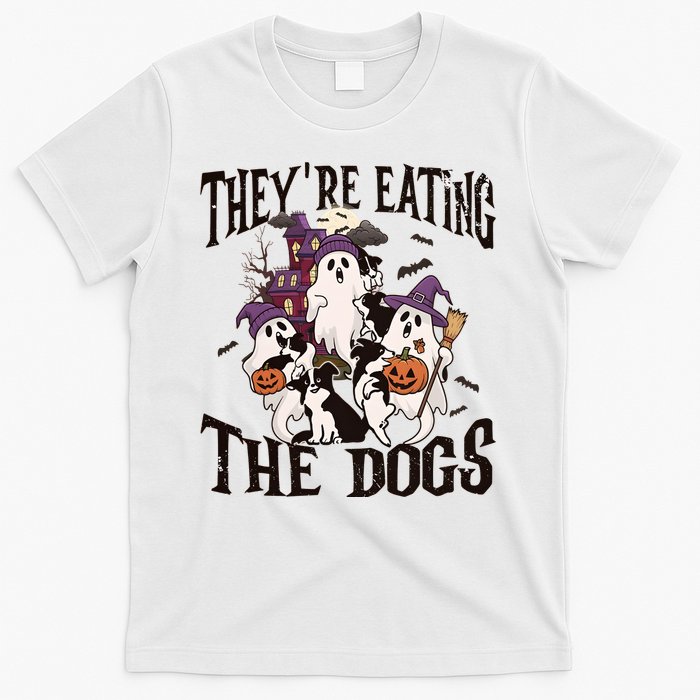 Theyre Eating The Dogs Halloween Cute Ghoul Ghost T-Shirt