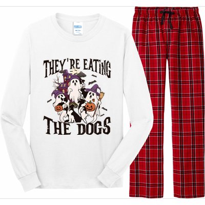 Theyre Eating The Dogs Halloween Cute Ghoul Ghost Long Sleeve Pajama Set