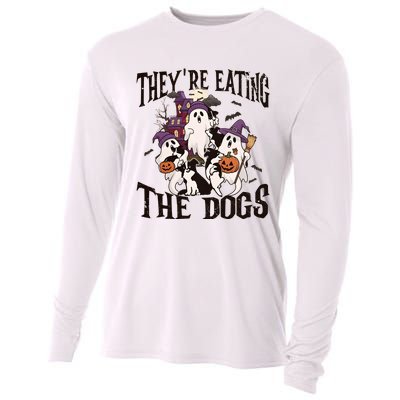 Theyre Eating The Dogs Halloween Cute Ghoul Ghost Cooling Performance Long Sleeve Crew