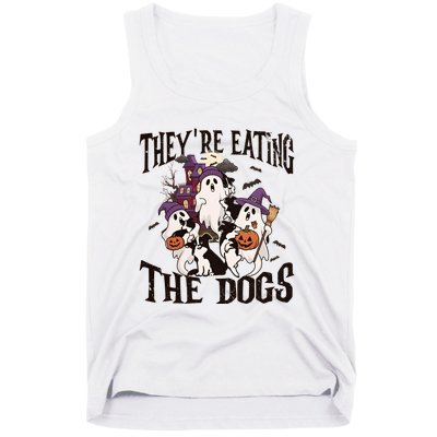 Theyre Eating The Dogs Halloween Cute Ghoul Ghost Tank Top