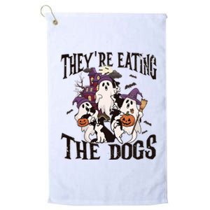 Theyre Eating The Dogs Halloween Cute Ghoul Ghost Platinum Collection Golf Towel