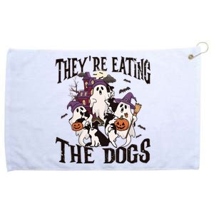 Theyre Eating The Dogs Halloween Cute Ghoul Ghost Grommeted Golf Towel