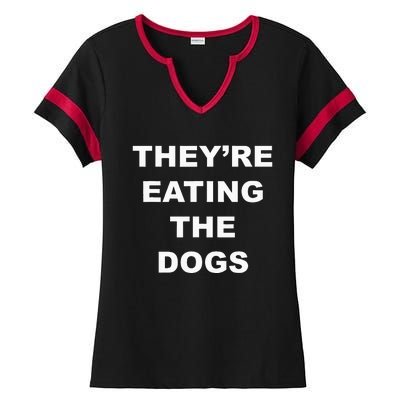 TheyRe Eating The Dogs Donald Trump Debate Quote Ladies Halftime Notch Neck Tee