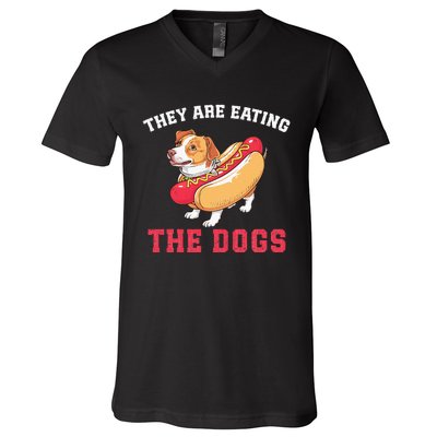 TheyRe Eating The Dogs V-Neck T-Shirt