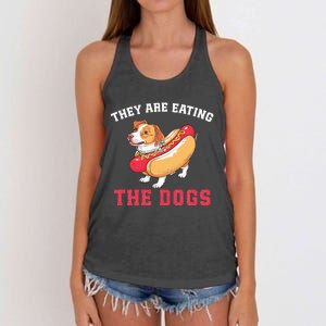 TheyRe Eating The Dogs Women's Knotted Racerback Tank