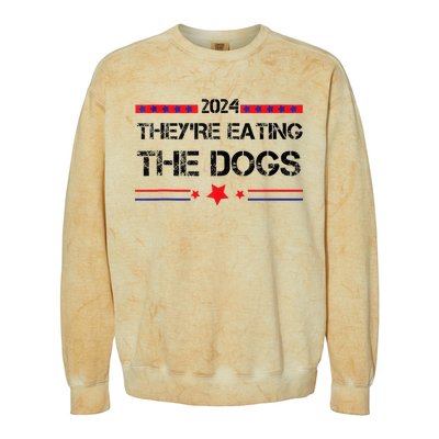 TheyRe Eating The Dogs Elections 2024 Democrat Republican Colorblast Crewneck Sweatshirt