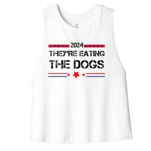 TheyRe Eating The Dogs Elections 2024 Democrat Republican Women's Racerback Cropped Tank