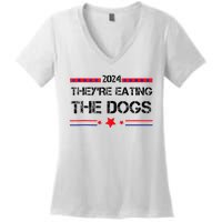 TheyRe Eating The Dogs Elections 2024 Democrat Republican Women's V-Neck T-Shirt