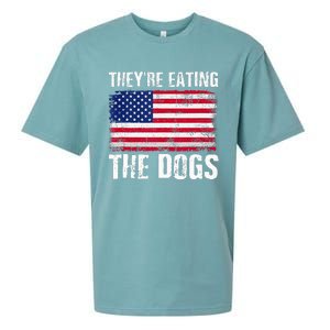 TheyRe Eating The Dogs Funny Election Voting 2024 Quote Sueded Cloud Jersey T-Shirt