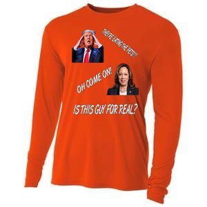 TheyRe Eating The Pets Funny Donald Trump Kamala Harris Cooling Performance Long Sleeve Crew