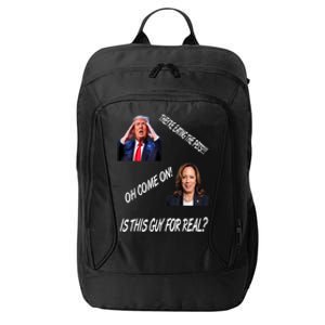 TheyRe Eating The Pets Funny Donald Trump Kamala Harris City Backpack