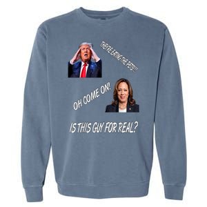 TheyRe Eating The Pets Funny Donald Trump Kamala Harris Garment-Dyed Sweatshirt