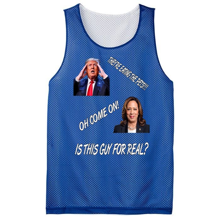 TheyRe Eating The Pets Funny Donald Trump Kamala Harris Mesh Reversible Basketball Jersey Tank