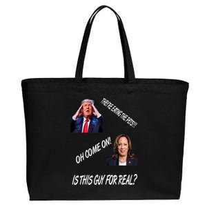 TheyRe Eating The Pets Funny Donald Trump Kamala Harris Cotton Canvas Jumbo Tote