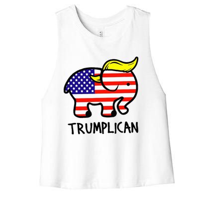 Trumplican Elephant TrumpFunny RepublicanUltra Maga 2024 Women's Racerback Cropped Tank