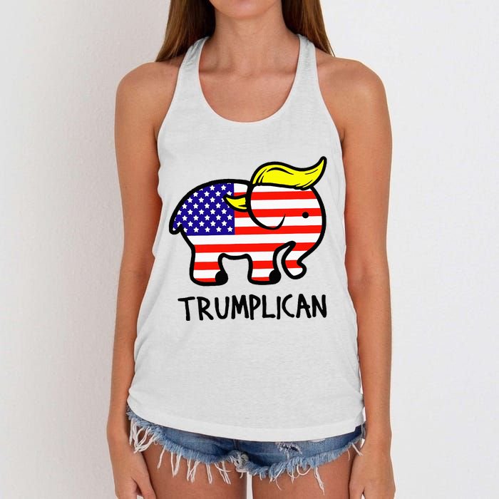 Trumplican Elephant TrumpFunny RepublicanUltra Maga 2024 Women's Knotted Racerback Tank