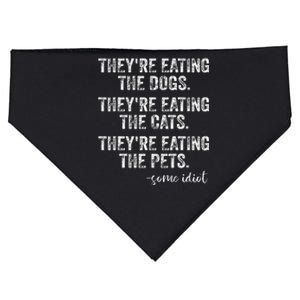 TheyRe Eating The Dogs The Cats The Pets USA-Made Doggie Bandana