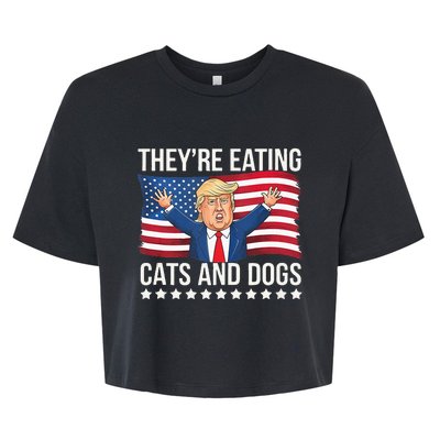 TheyRe Eating The Dogs They’Re Eating The Cats Bella+Canvas Jersey Crop Tee