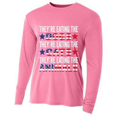 TheyRe Eating The Dogs TheyRe Eating The Cats And Animals Cooling Performance Long Sleeve Crew