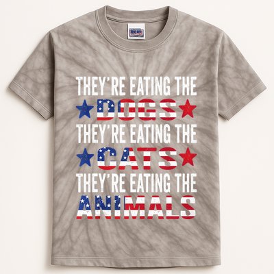 TheyRe Eating The Dogs TheyRe Eating The Cats And Animals Kids Tie-Dye T-Shirt
