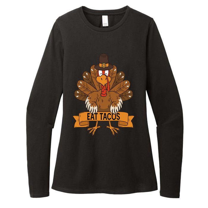 Turkey Eat Taco Adult Vegan  Funny Thanksgiving Womens CVC Long Sleeve Shirt