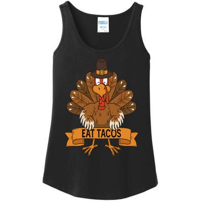 Turkey Eat Taco Adult Vegan  Funny Thanksgiving Ladies Essential Tank