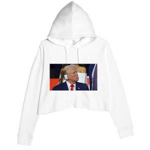 Trump Ear Trump Assassination Crop Fleece Hoodie