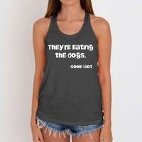 TheyRe Eating The Dogs Women's Knotted Racerback Tank