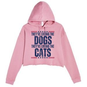 TheyRe Eating The Dogs They’Re Eating The Cats Crop Fleece Hoodie