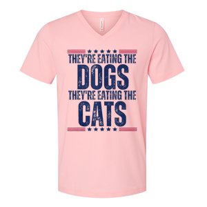 TheyRe Eating The Dogs They’Re Eating The Cats V-Neck T-Shirt