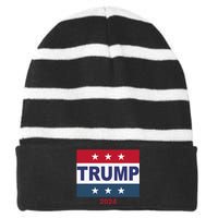 Triple Espresso Striped Beanie with Solid Band