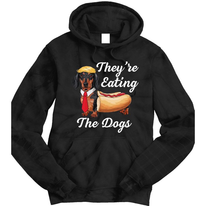 TheyRe Eating The Dogs Dachshund Hotdog Wiener Dog Tie Dye Hoodie