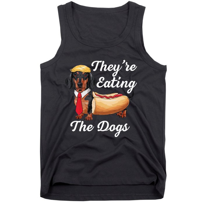 TheyRe Eating The Dogs Dachshund Hotdog Wiener Dog Tank Top