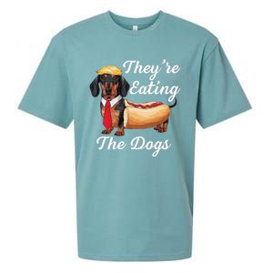 TheyRe Eating The Dogs Dachshund Hotdog Wiener Dog Sueded Cloud Jersey T-Shirt