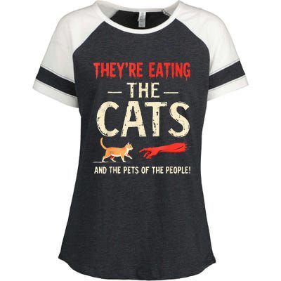 They’Re Eating The Cats They’Re Eating The Dogs Enza Ladies Jersey Colorblock Tee