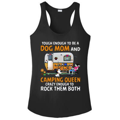 Tough Enough To Be A Dog Mom And Camping Queen Crazy Funny Gift Ladies PosiCharge Competitor Racerback Tank