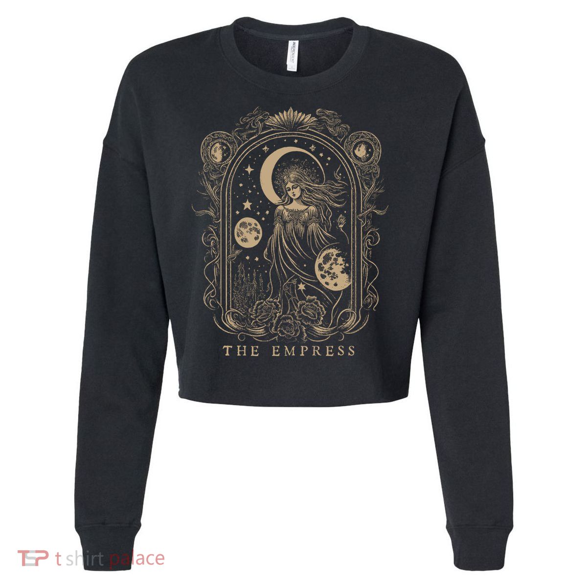 The Empress Tarot Card Goth Emo Occult Cropped Pullover Crew