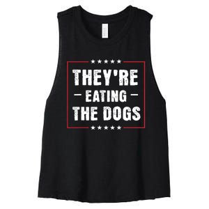 TheyRe Eating The Dogs Patriotic Election Women's Racerback Cropped Tank