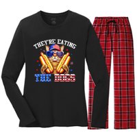 They’Re Eating The Dogs And Cats Kamala Trump Debate 2024 Gift Women's Long Sleeve Flannel Pajama Set 