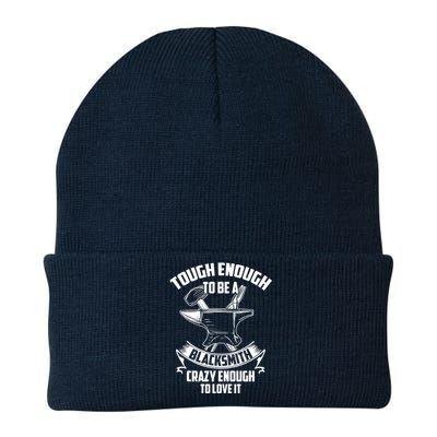 Tough Enough To Be A Funny Blacksmith Metalworking Anvil Knit Cap Winter Beanie