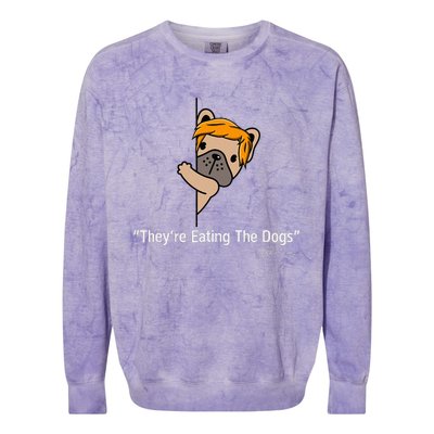 TheyRe Eating The Dogs Funny 2024 Debate Colorblast Crewneck Sweatshirt