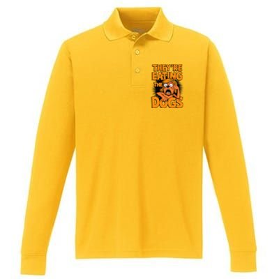 TheyRe Eating The Dogs Kamala Harris Trump Debate 2024 Performance Long Sleeve Polo